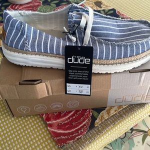 Hey Dudes Wendy Blue Stripes Size 9